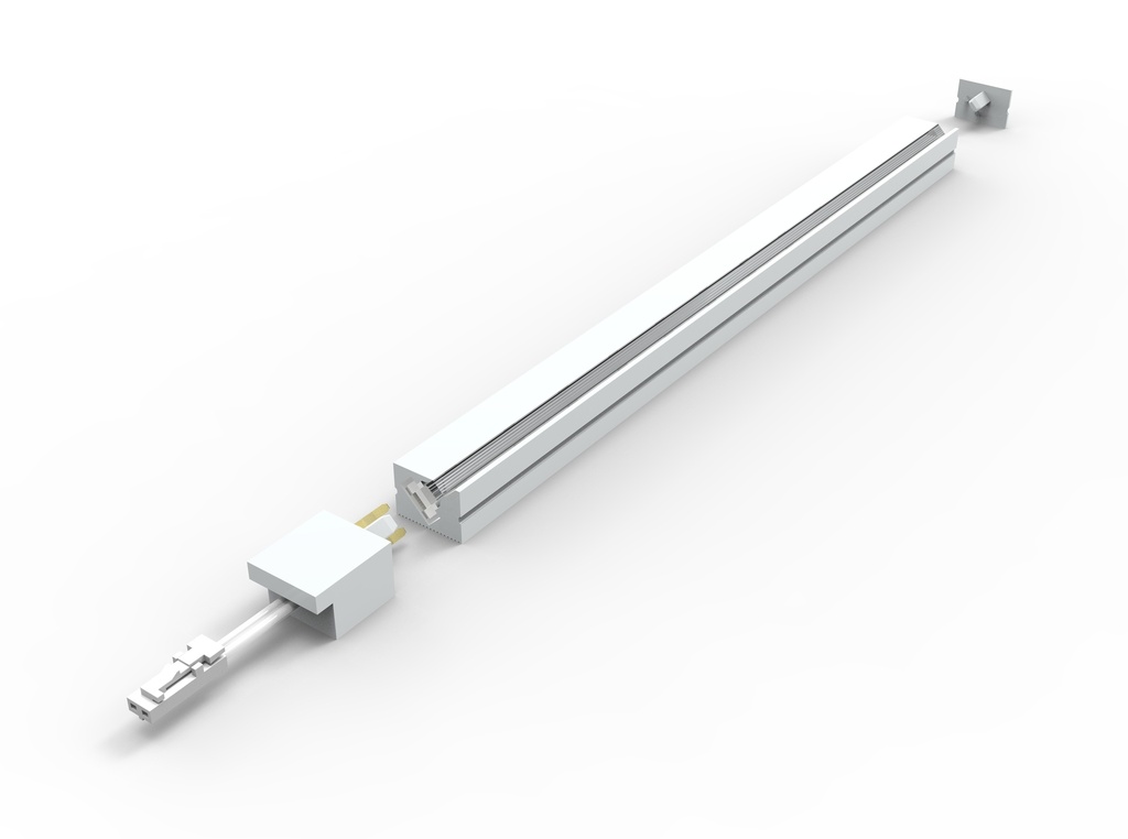 CABIN NEON orientación 45º corte libre (superficie o empotrado) DC24V 15*11mm 3000K CRI>80 12W
